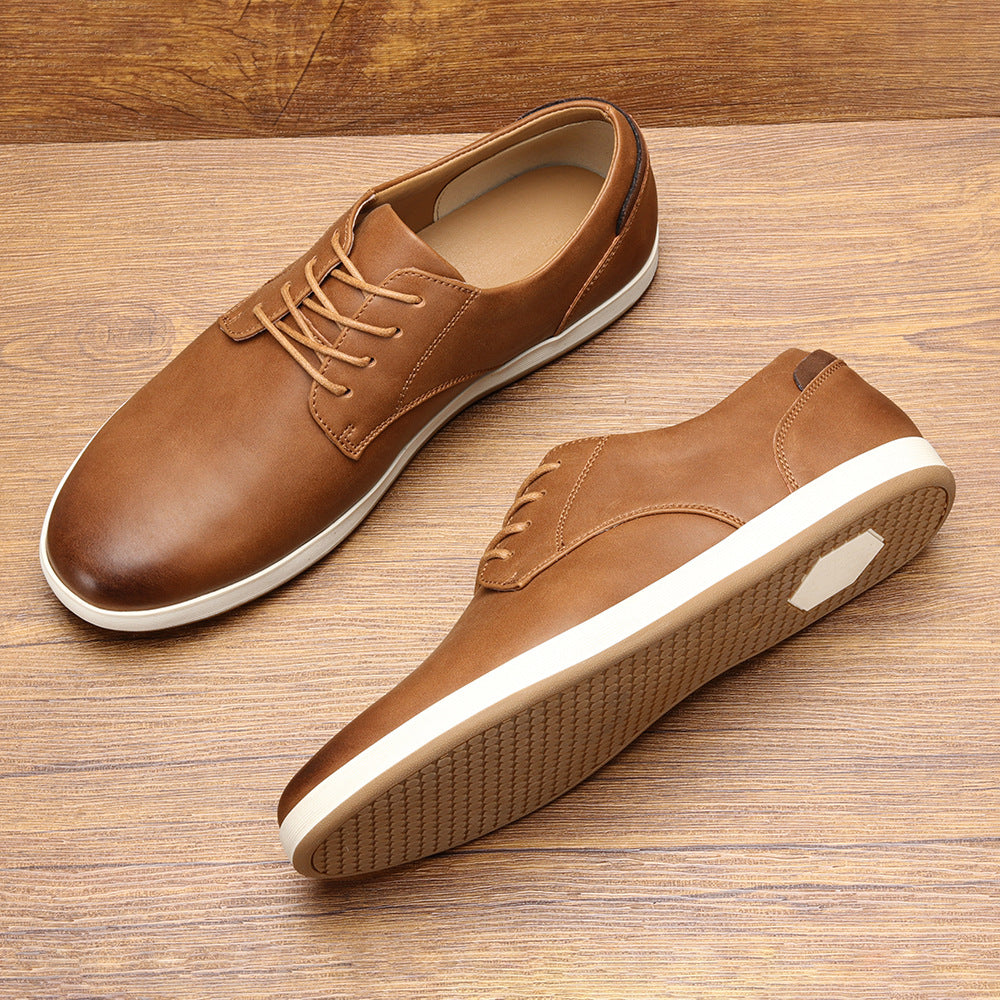 Baskets derby en cuir in Khaki | By Old Money