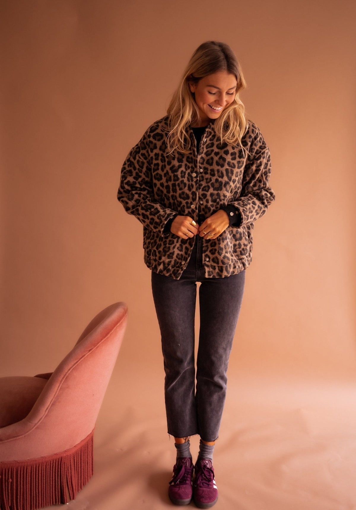 Blouson oversize imprimé léopard, vue supplémentaire
