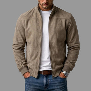 Blouson zippé effet daim