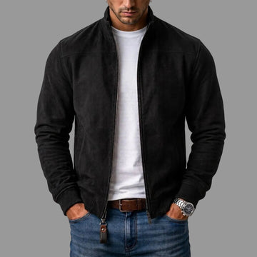 Blouson zippé effet daim