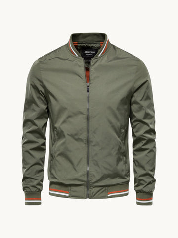 Blouson zippé à col montant