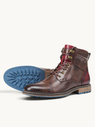 Bottines à lacets et zip