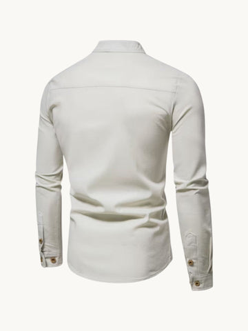 Chemise à col mao boutonnée