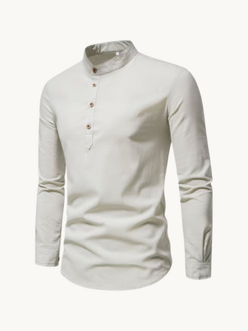 Chemise à col mao boutonnée