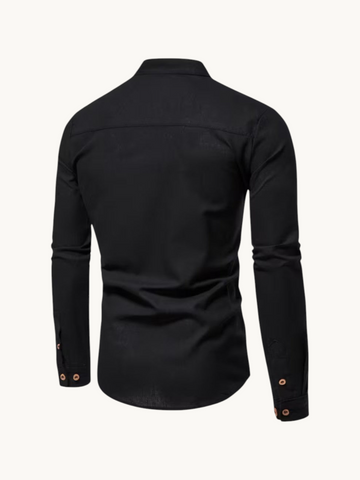 Chemise à col mao boutonnée
