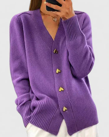 Cardigan à boutons cœur