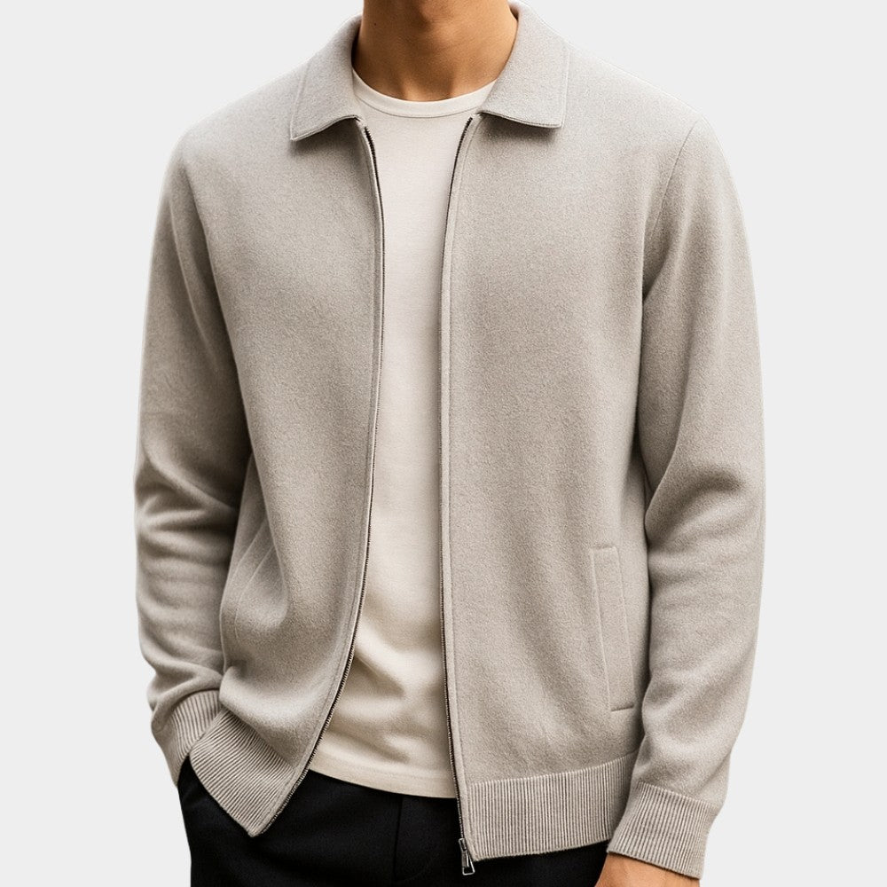 Cardigan zippé col chemise | By Old Money