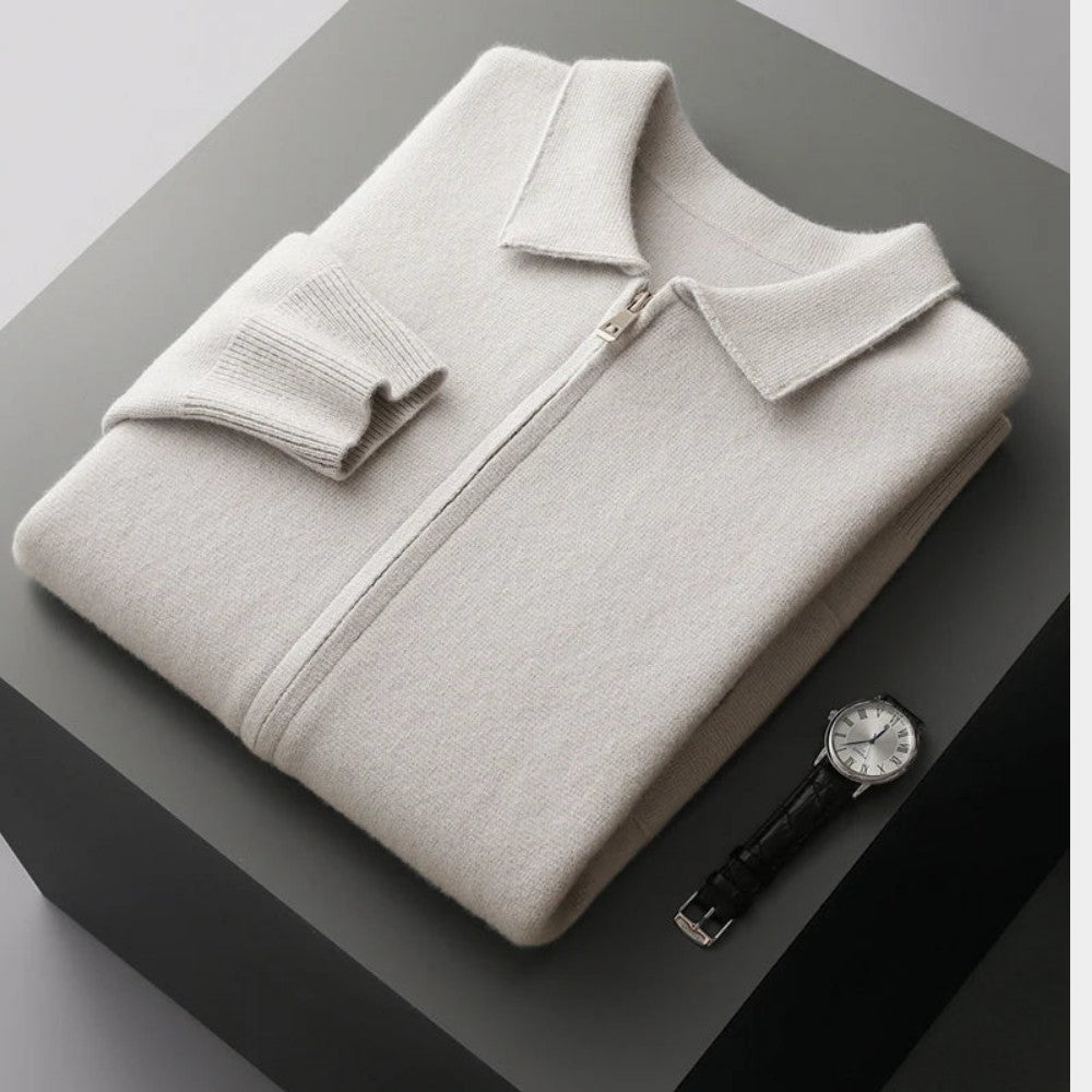 Cardigan zippé col chemise | By Old Money