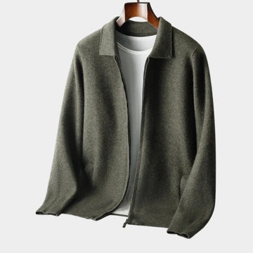 Cardigan zippé col chemise