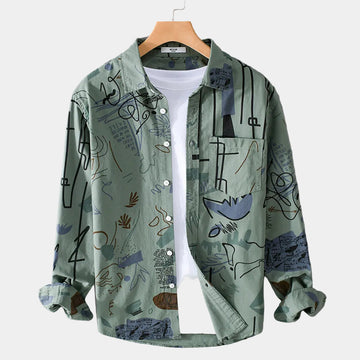 Chemise à imprimé artistique