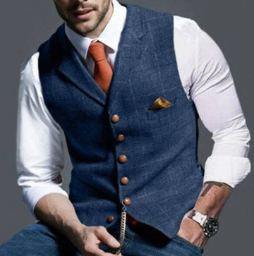Gilet ajusté boutonné à motif fenêtré