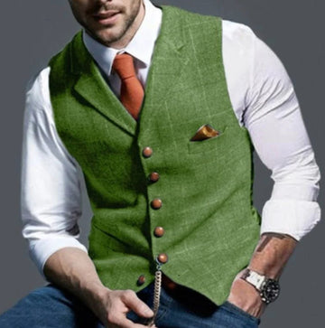 Gilet ajusté boutonné à motif fenêtré