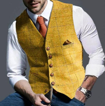 Gilet ajusté boutonné à motif fenêtré