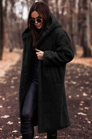 Manteau long en peluche