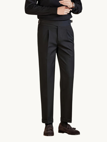 Pantalon droit à plis