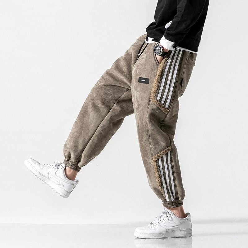 Pantalon jogger à bandes in Marron | By Old Money