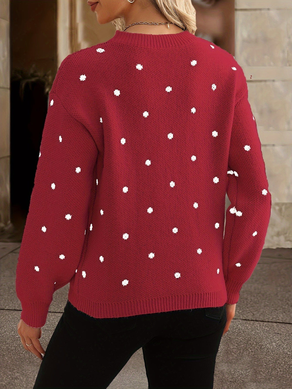 Pull à pois brodés pour femme