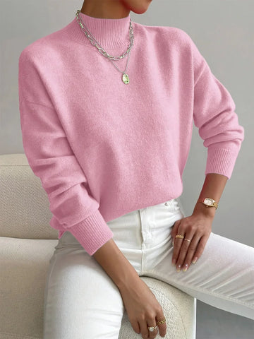 Pull uni col montant