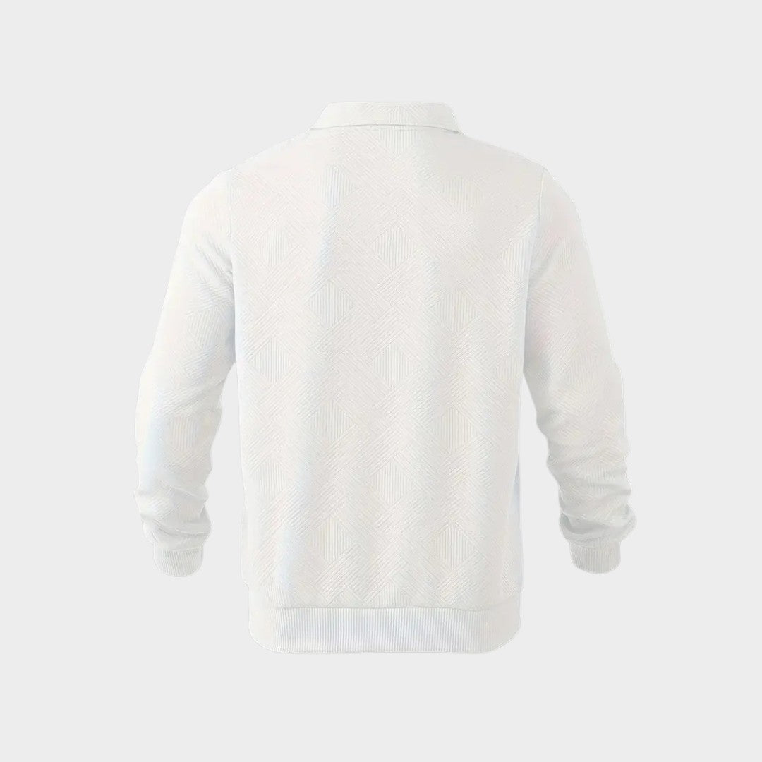 Pull à col polo pour homme, poignets en bord-côte