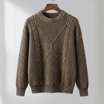 Pull col rond torsadé