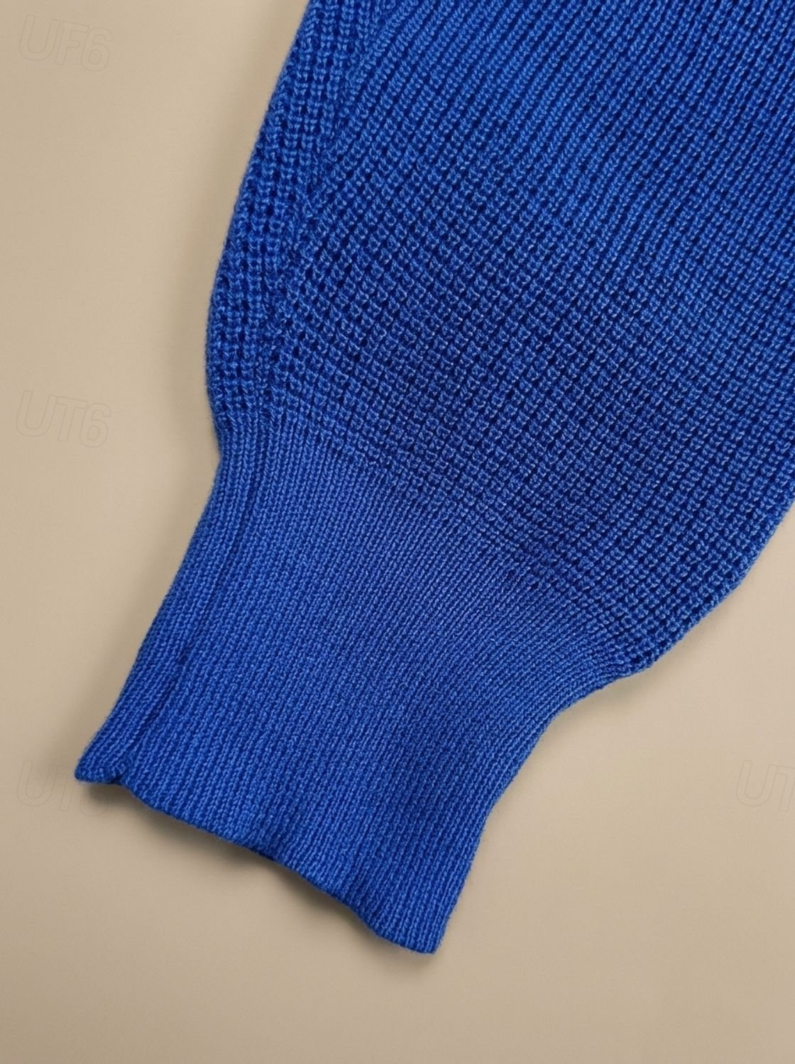 Pull en maille gaufrée à col boutonné pour homme