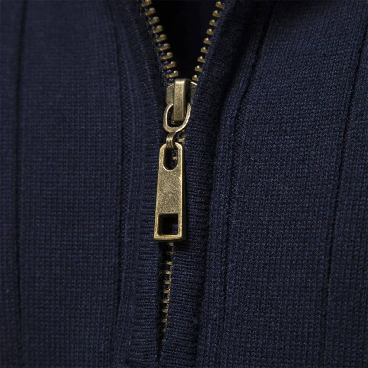 Pull maille côtelée zippé | By Old Money