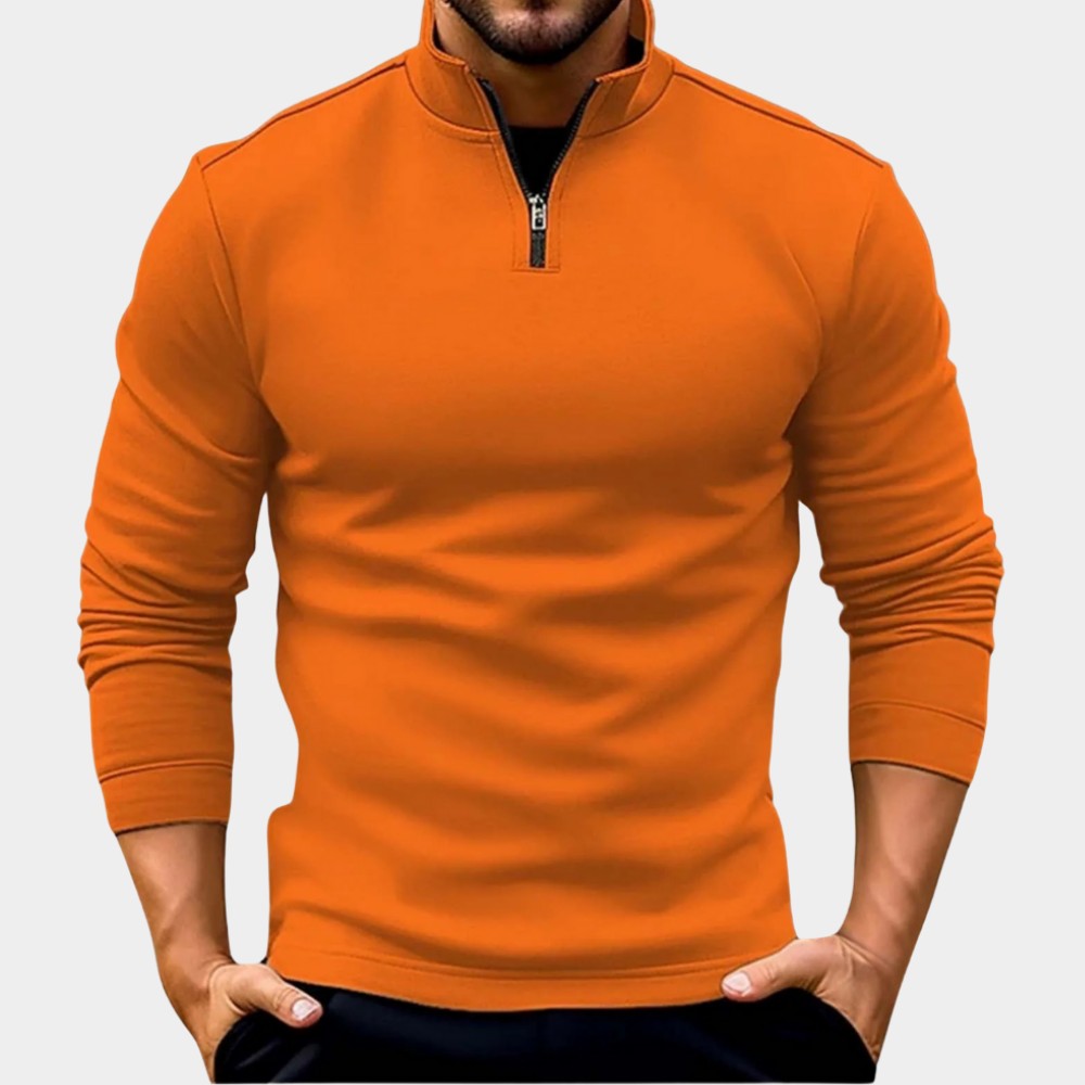 Pull quart de zip in Orange | By Old Money