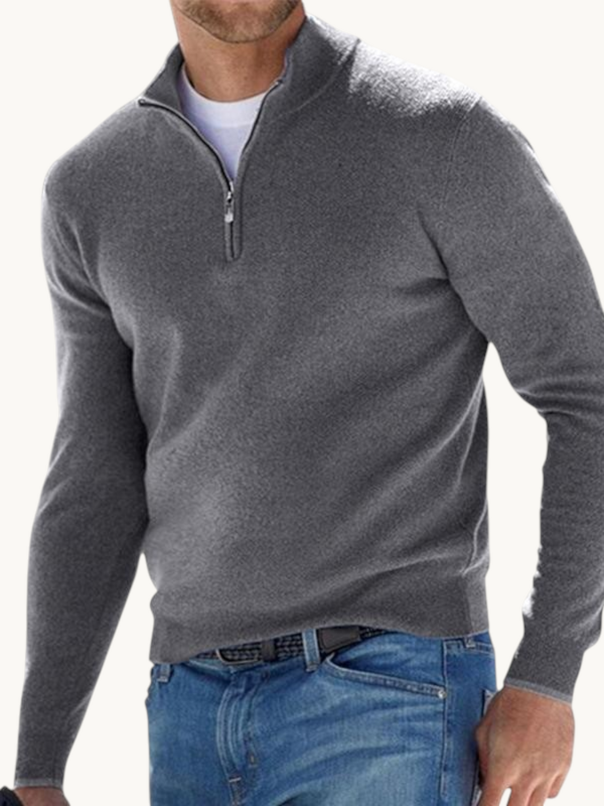 Pull zippé col droit | By Old Money