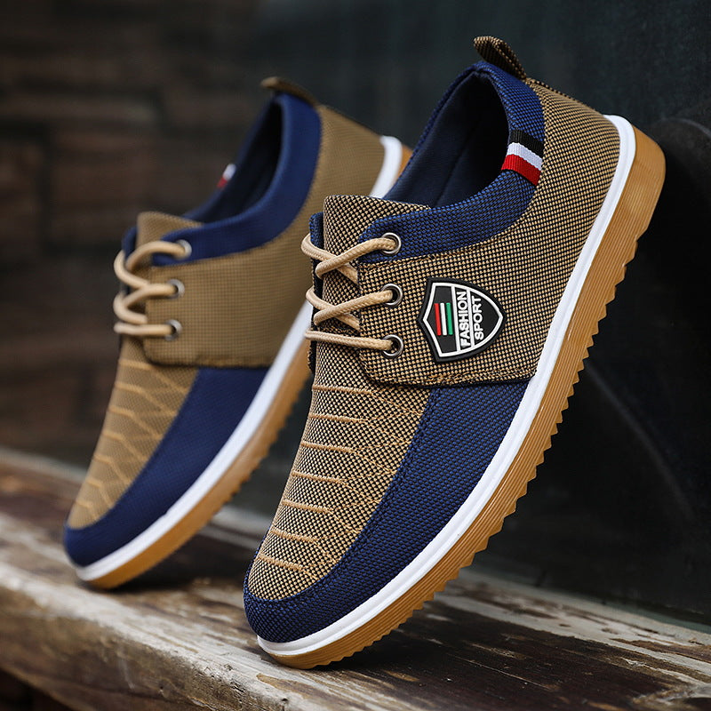 Sneakers basses en toile pied-de-poule | By Old Money
