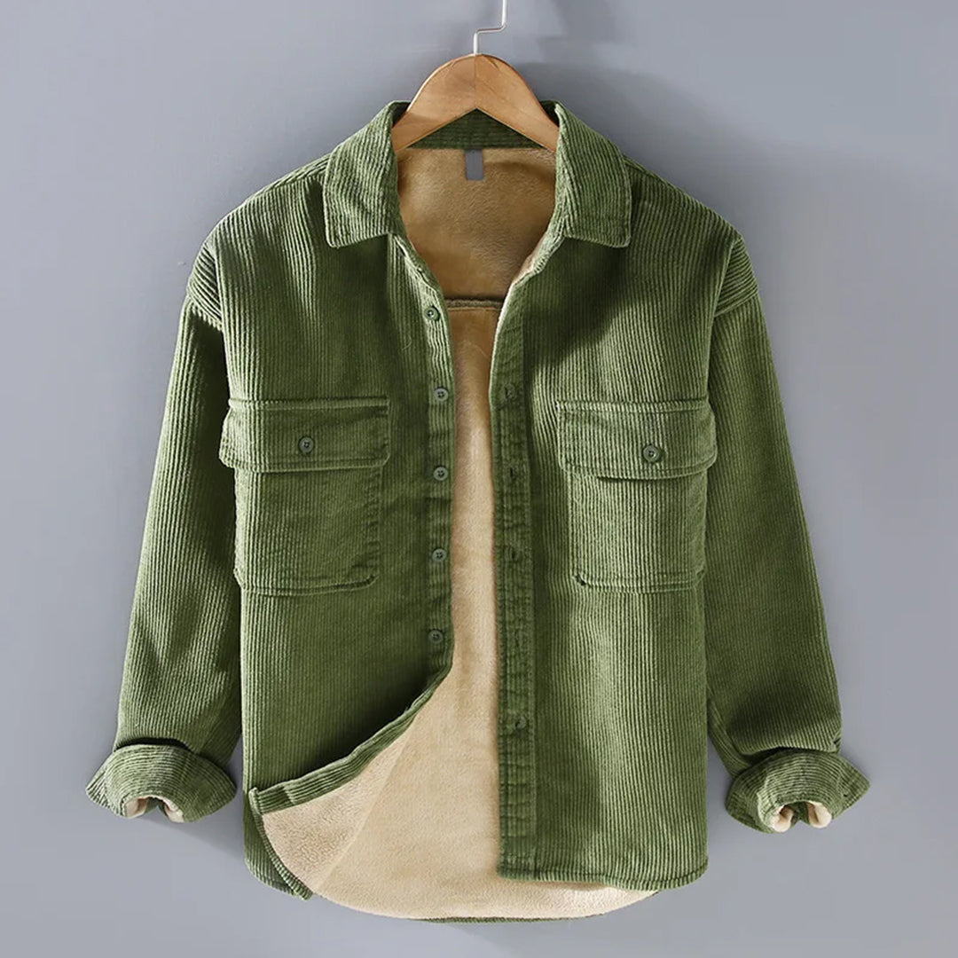 Surchemise en velours côtelé in Green | By Old Money