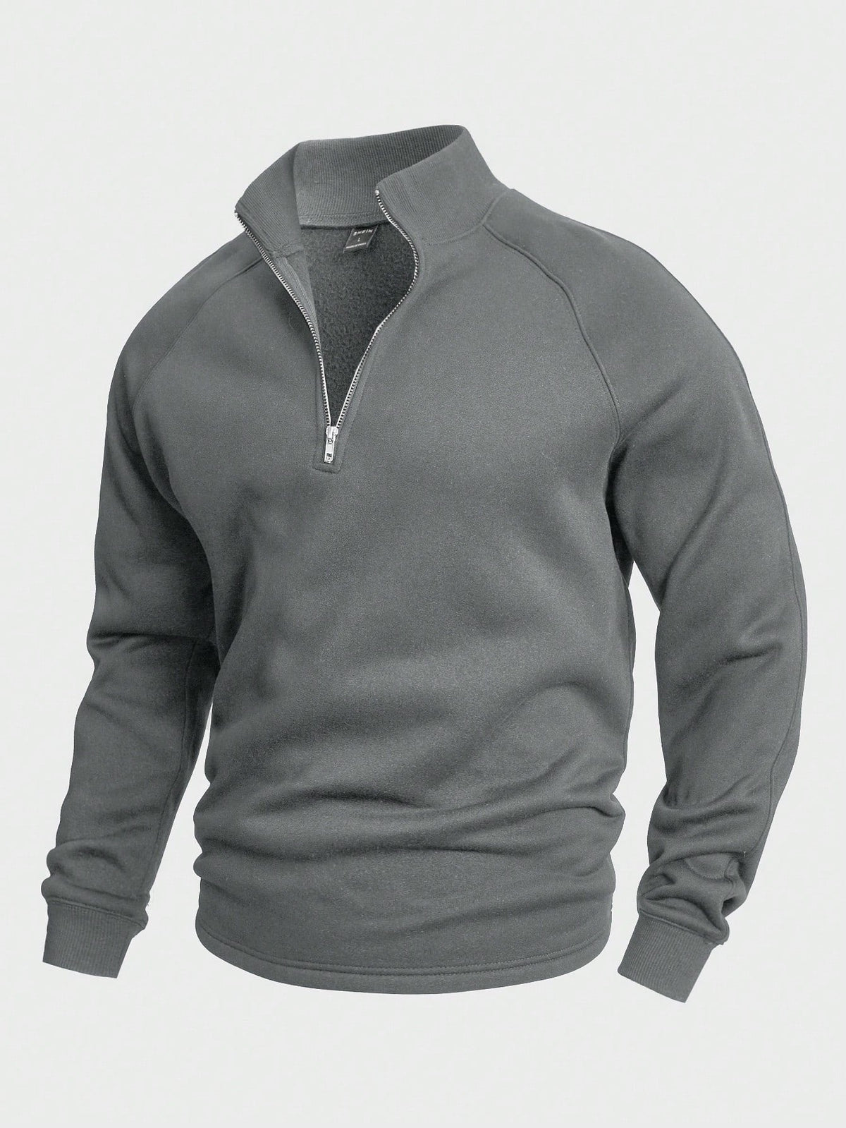 Sweat zippé col montant in Gris | By Old Money