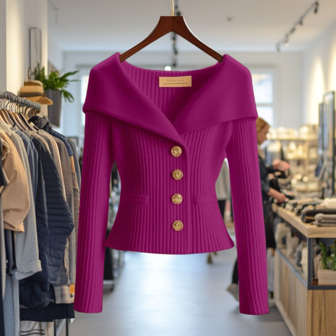 Veste en maille côtelée, violet