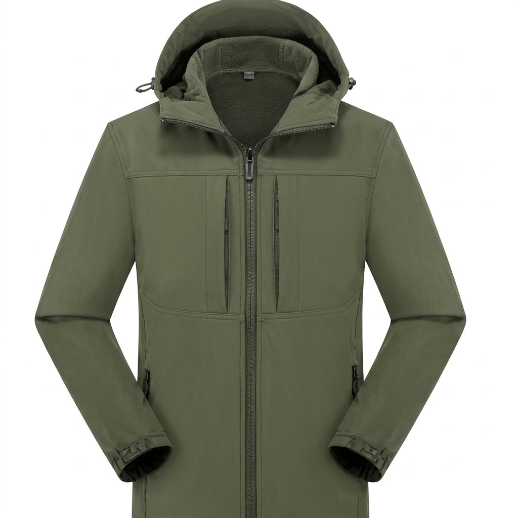 Veste softshell à capuche in Green | By Old Money