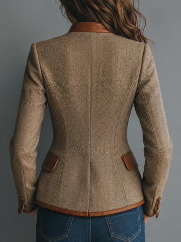 Veste tweed bordures contrastées