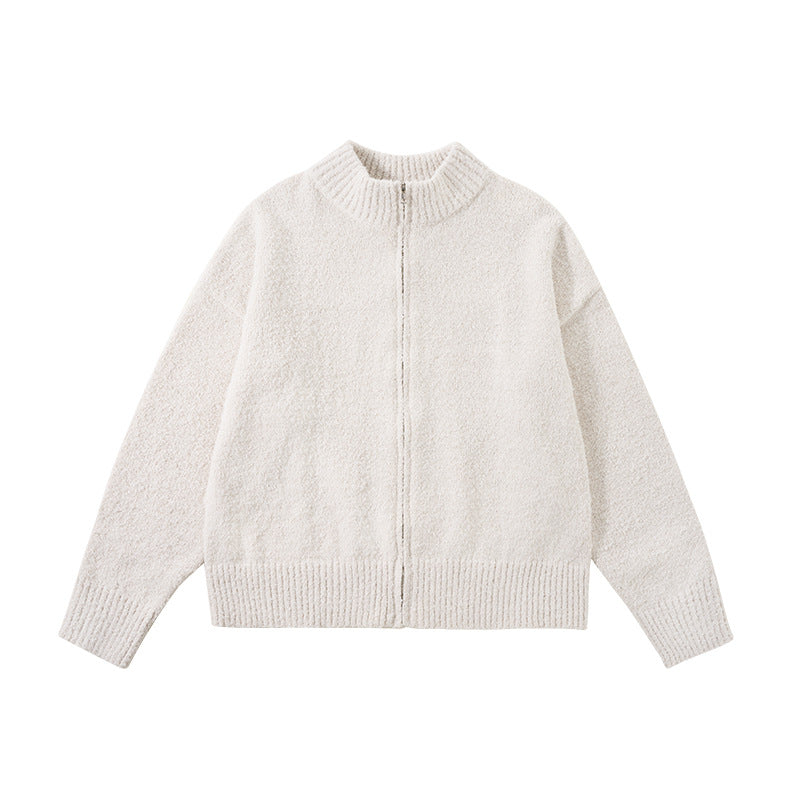 Veste en maille col montant