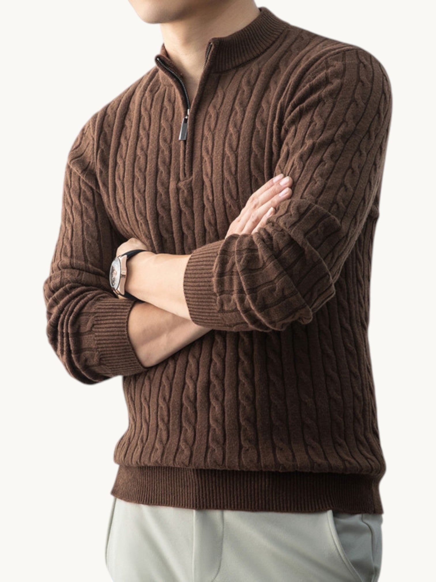 Pull col montant zippé