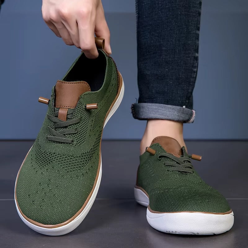 Baskets en maille souple, vert olive