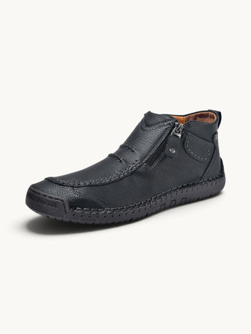 Bottines en cuir zippées