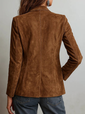 Blazer cardigan effet daim