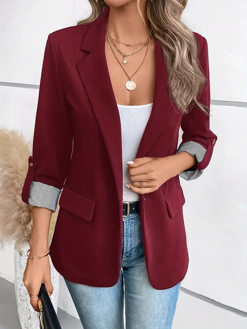 Blazer manches trois quarts, bordeaux
