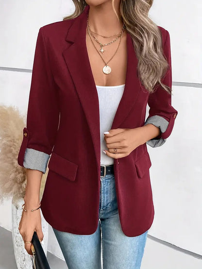 Blazer manches trois quarts, bordeaux