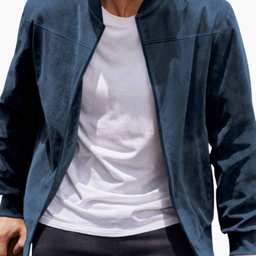 Blouson aviateur effet daim pour homme