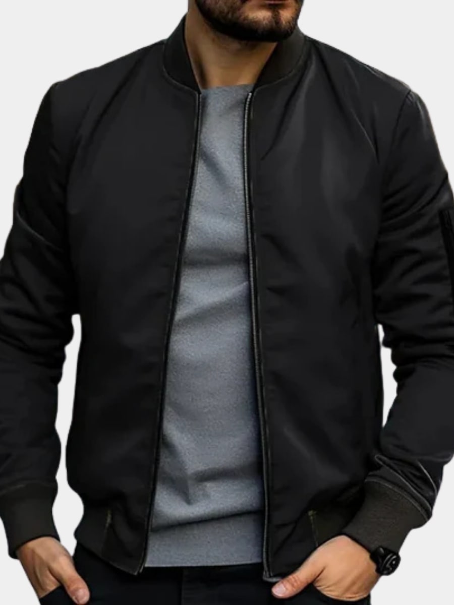 Blouson bombardier zippé, vue 1