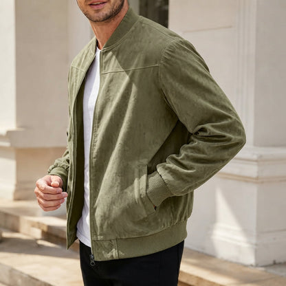 Blouson bomber aspect daim pour homme, autre vue