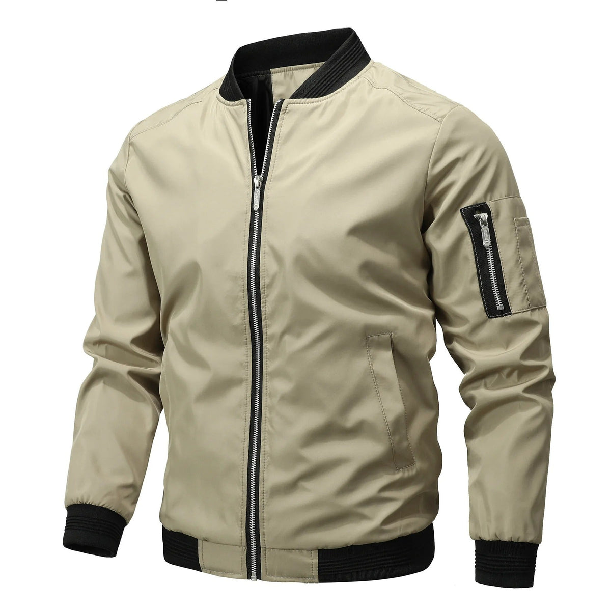 Blouson bomber classique, beige