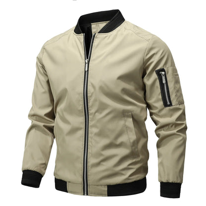 Blouson bomber classique, beige