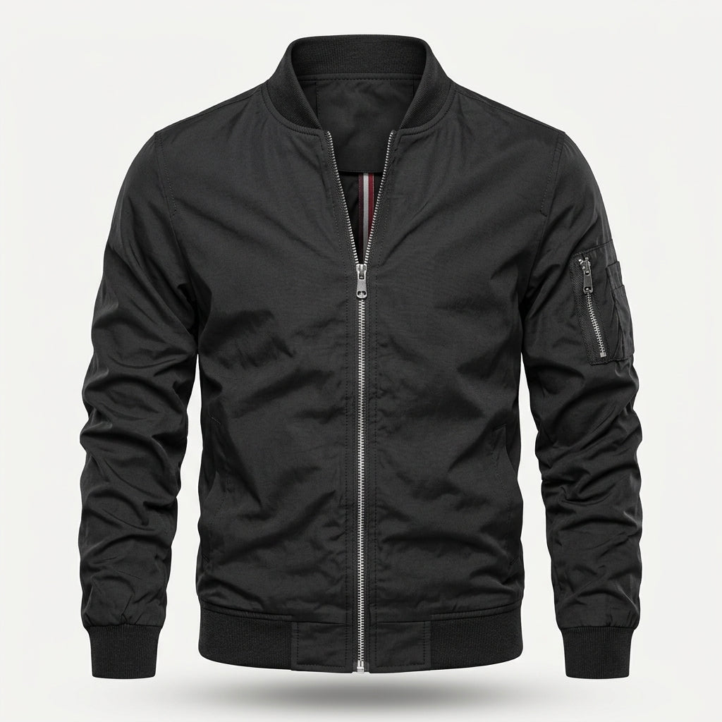 Blouson bomber pour homme à bords côtes