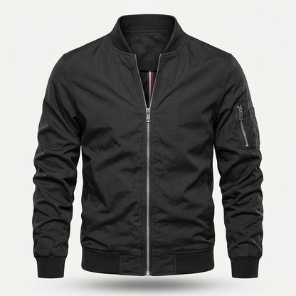 Blouson bomber pour homme à bords côtes