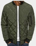 Blouson bomber matelassé, coloris vert olive, vue de face