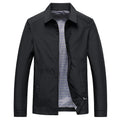 Blouson homme noir à col chemise, ouvert, vue de face